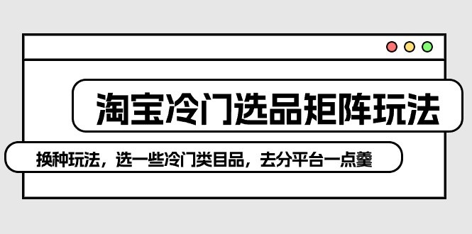 《淘宝冷门选品矩阵新策略：避开红海，独辟蹊径赚取高额利润》