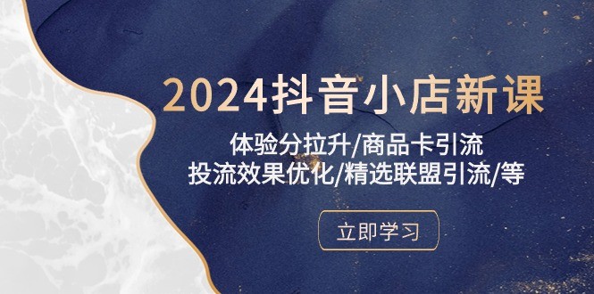 《2024年抖音小店实操课程：提升体验分、优化投流效果、精选联盟引流攻略》 ...