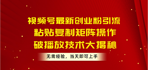 《探索视频号创业粉引流的神奇世界》