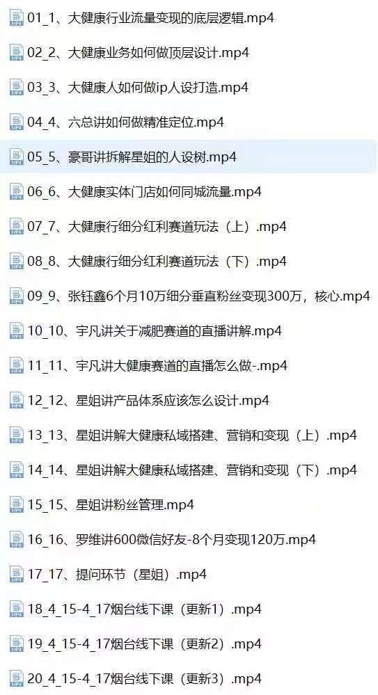 《大健康流量变现 2.0 教程：落地实战之拓流量高变现、成高客单与低粉高变现》 ... ... ...