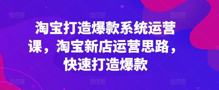 淘宝爆款打造秘籍：2024 年最新运营课程